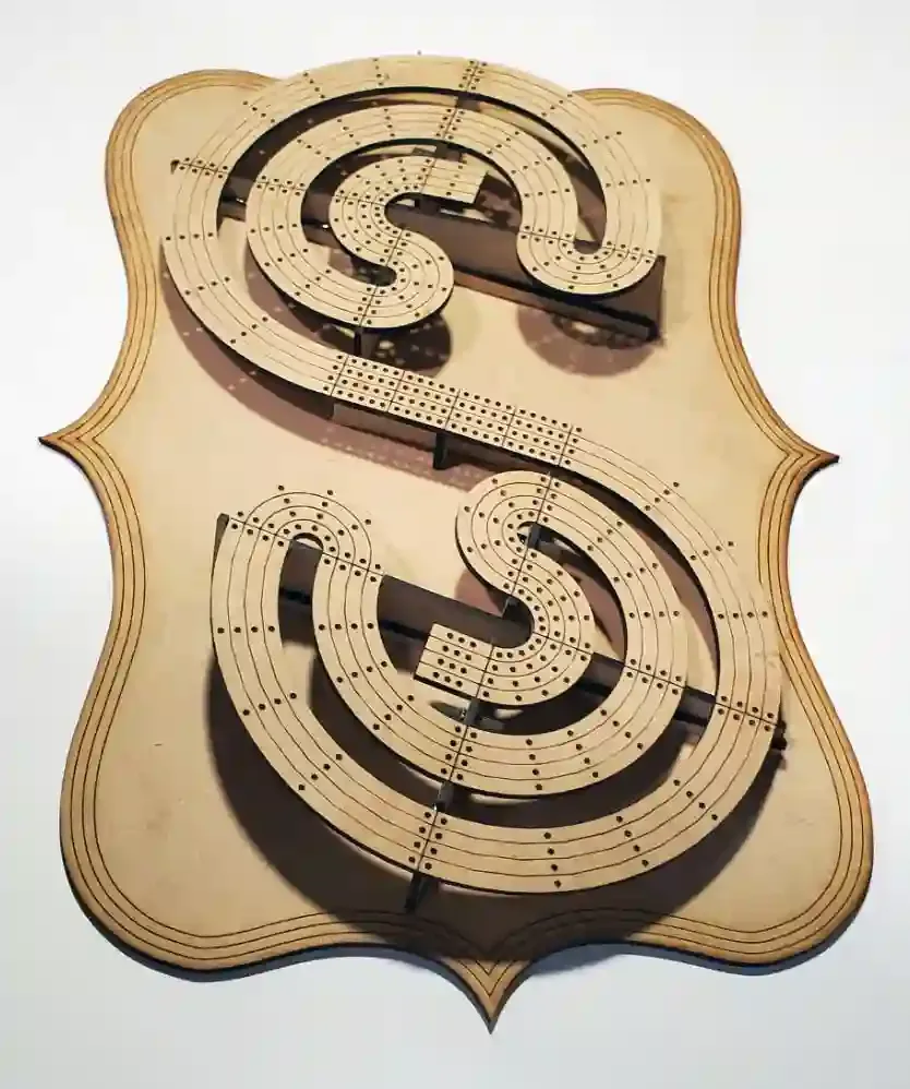 Double Spiral Cribbage Board
