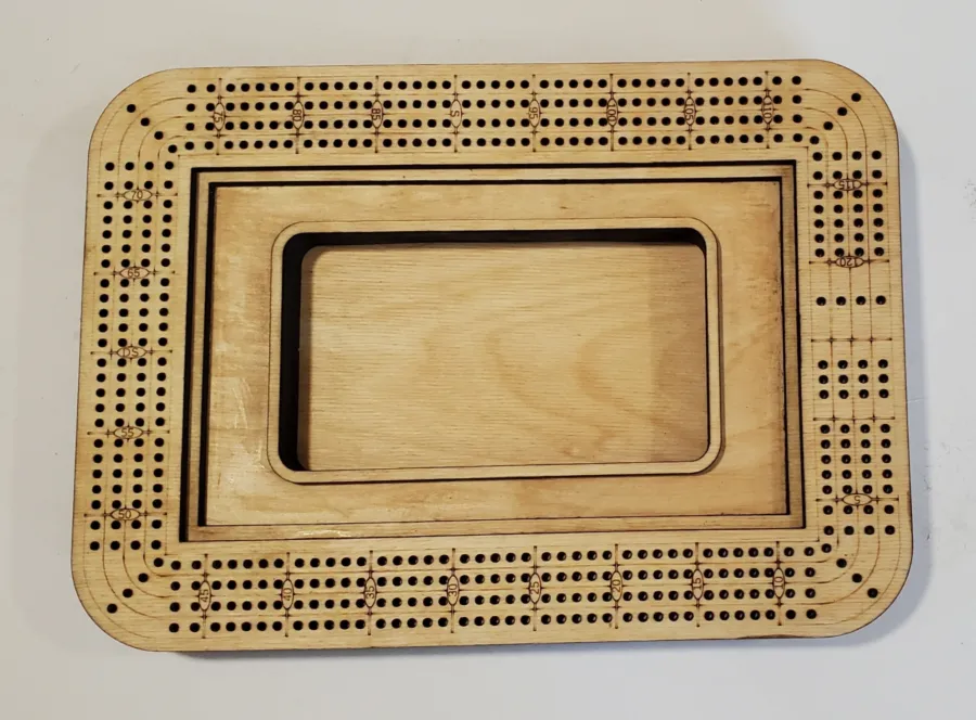 Frame Box With Lid 4 Lane Cribbage Board