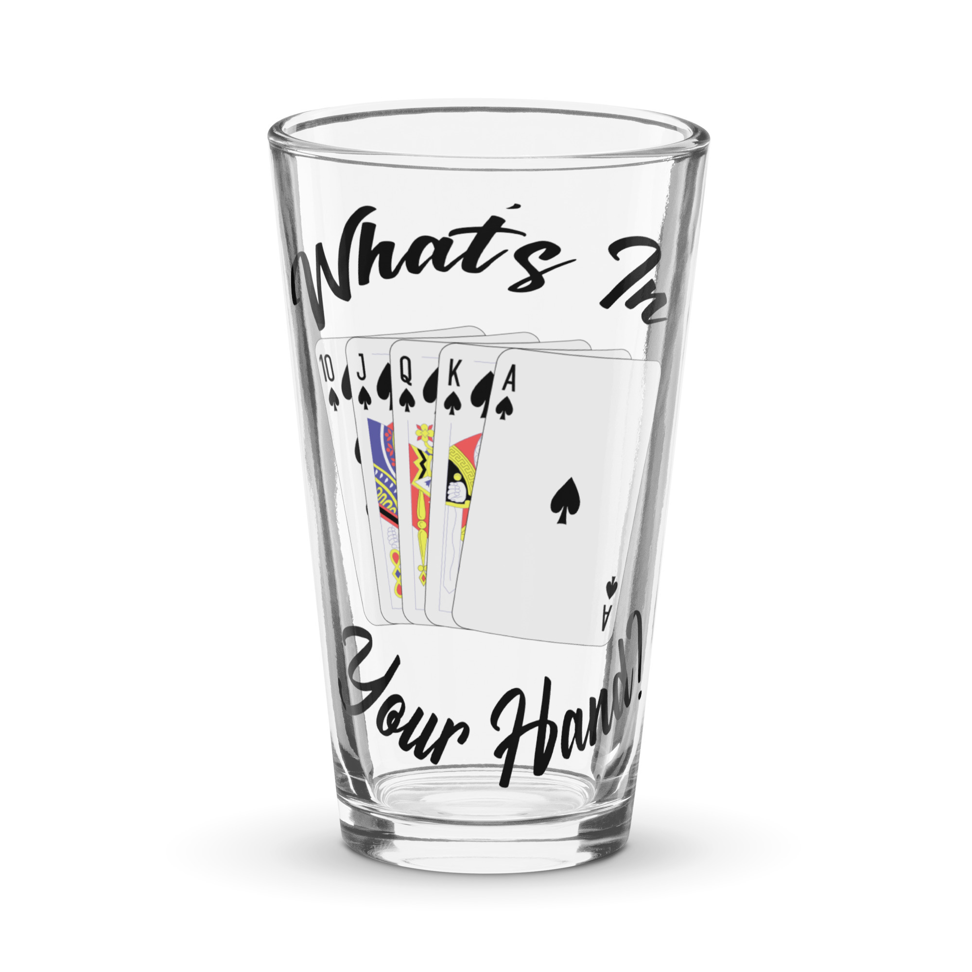 Royal Flush Poker Hand 16 oz Pint Glass
