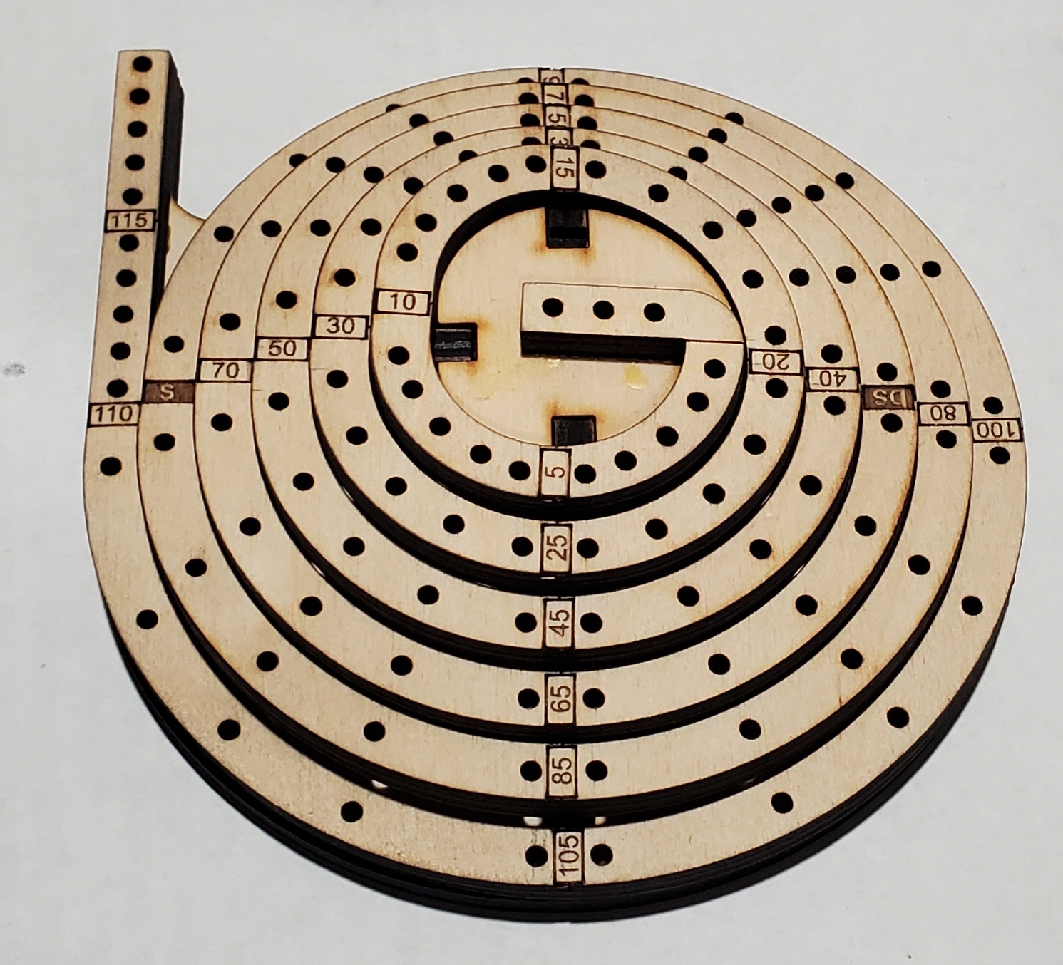 King of the Mountain Cribbage Board