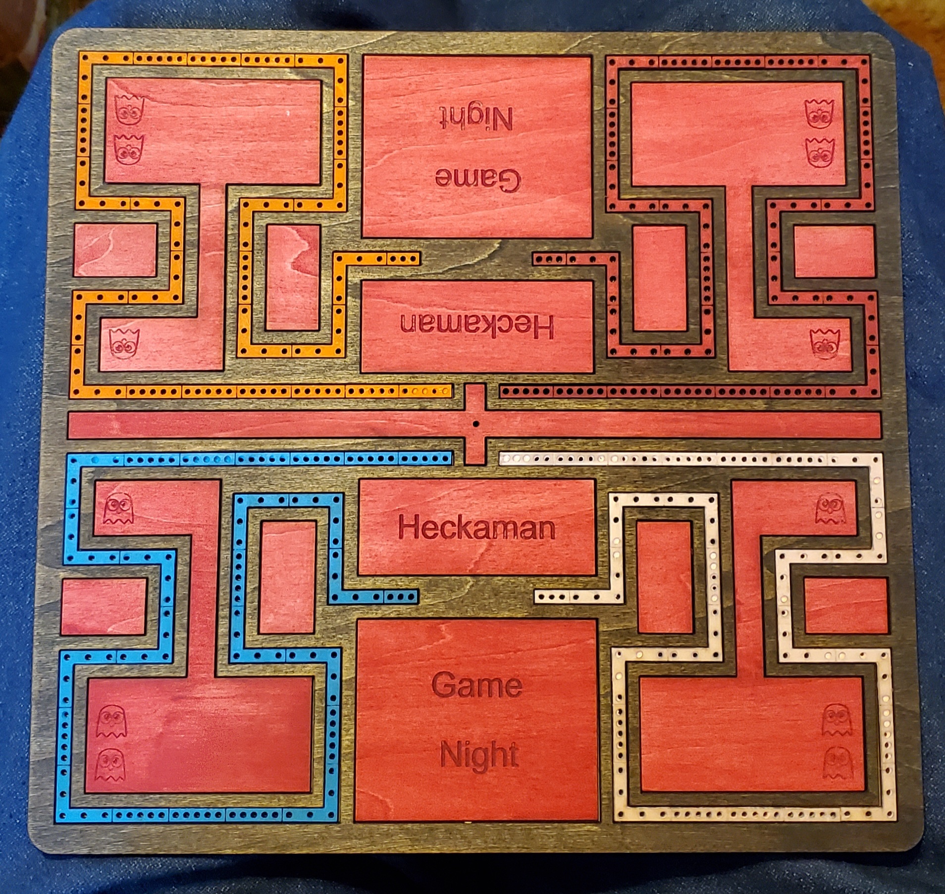 Pacman Video Game Cribbage Board