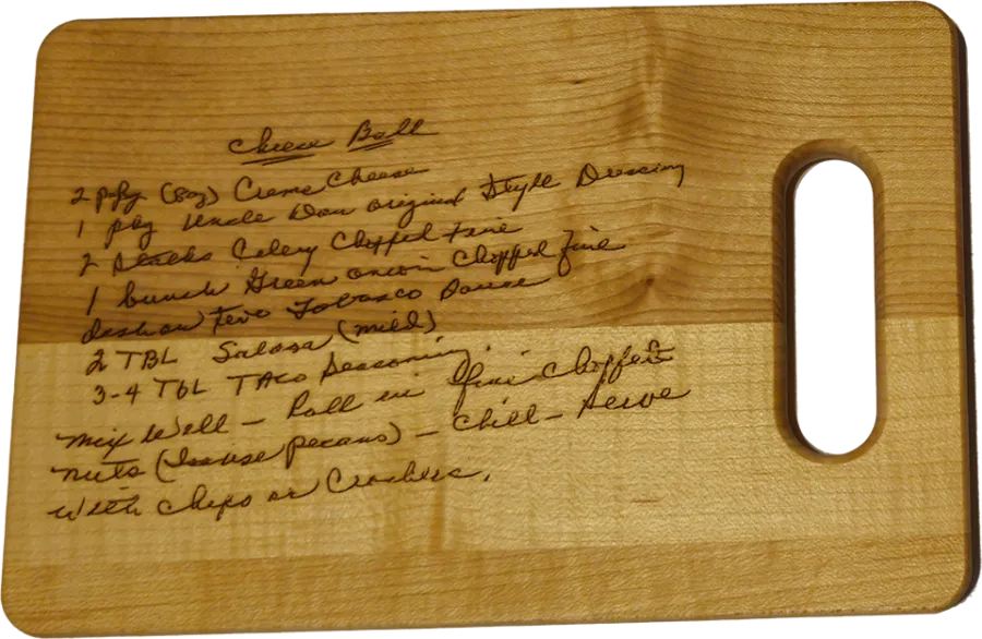 Recipe Engraved on Cutting Board