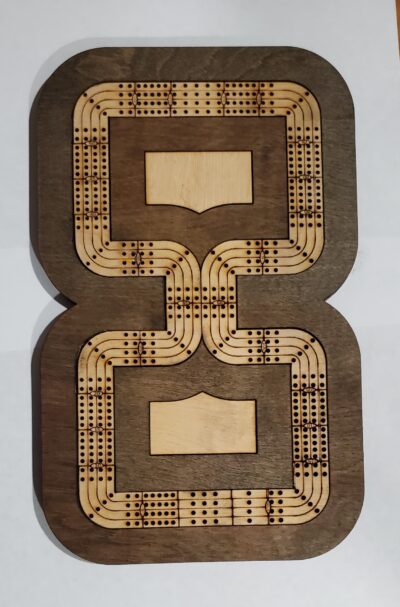 Travel Sized 4 Lane Cribbage Board - Hour Glass