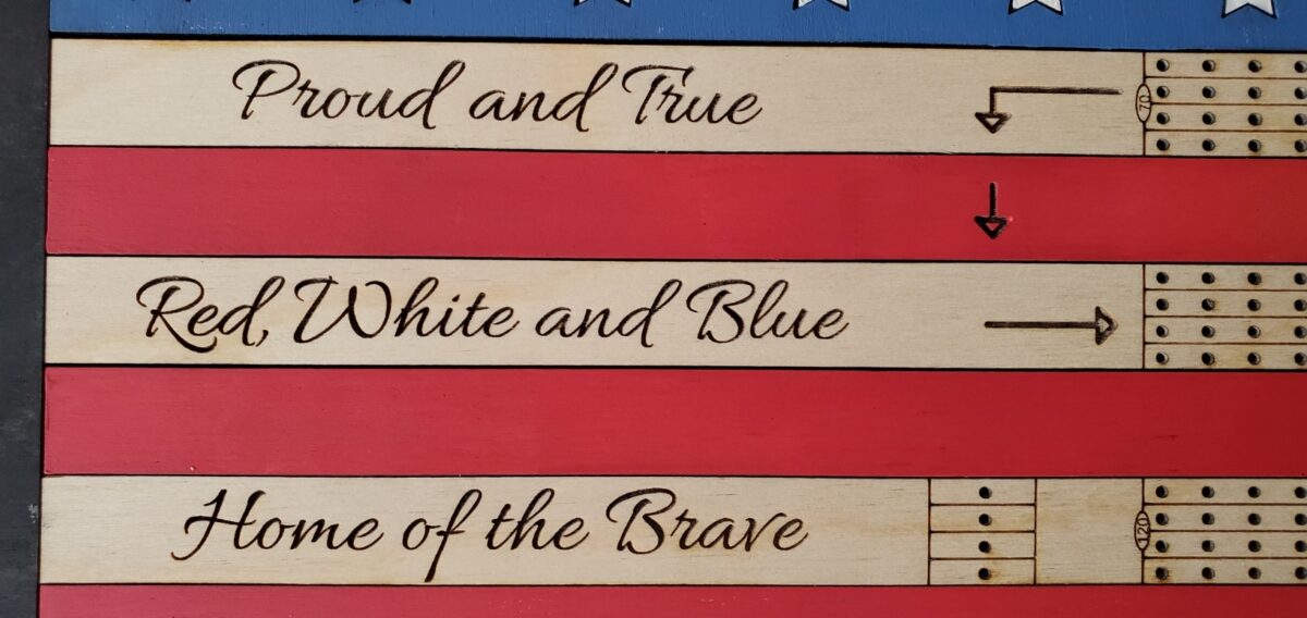 US Flag Cribbage Board