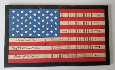 US Flag Cribbage Board